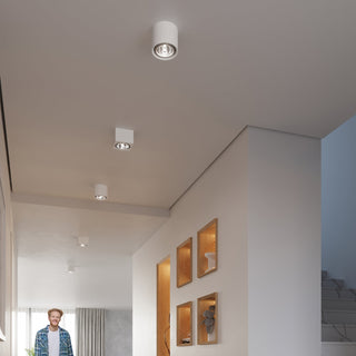 White Ceramic Ceiling Light – Modern Cube Lamp With Matte Finish Lighting