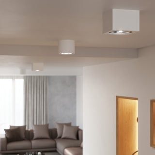 White Ceramic Ceiling Light – Modern Cube Lamp With Matte Finish Lighting