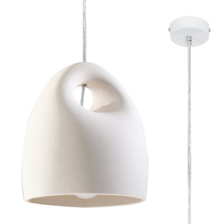 White Ceramic Pendant Light – Modern Pendant Lamp for Dining Room Lighting