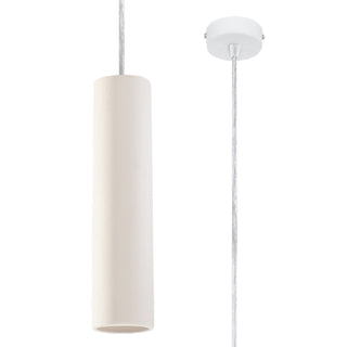 White Ceramic Pendant Light – Modern Scandinavian Lamp with Ceramic Lampshade