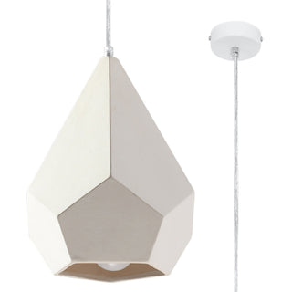 White Ceramic Pendant Light – Geometric Hanging Lamp | Modern Sculptural Fixture