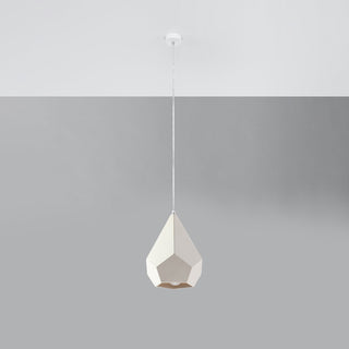 Suspension Céramique Blanche – Luminaire Géométrique Suspendu | Luminaire Sculptural Moderne