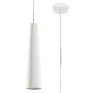 White Ceramic Pendant Light – Modern Ceiling Pendant with Sculptural Design