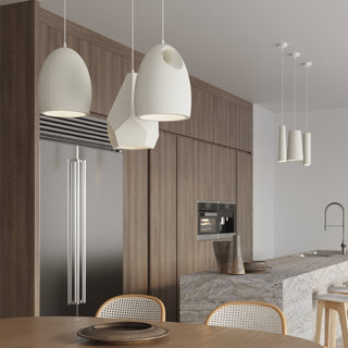 Suspension en céramique blanche – Suspension de plafond moderne au design sculptural