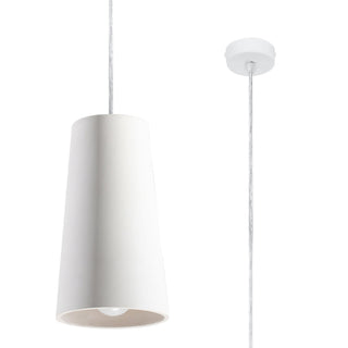 Ceramic Cone Pendant Light – White Scandinavian Lamp for Living Room Lighting