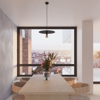 Suspension noire en acier – Luminaire suspendu de designer moderne avec éclairage ambiant chaleureux