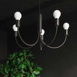 Minimalist Black Chandelier – Modern Ceiling Light | 5 Bulb Fixture by Lumavera