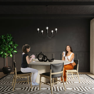 Lustre noir minimaliste – Suspension contemporaine à 3 ampoules pour salle à manger