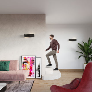 Applique murale noire moderne – Lampe murale en céramique | Luminaire minimaliste contemporain