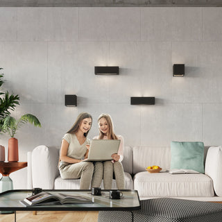 Applique Murale en Céramique Noire – Luminaire Géométrique Moderne pour un Éclairage Ambiant Chaleureux