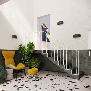 Applique murale en céramique noire – Lampe murale moderne minimaliste | Éclairage d'ambiance élégant