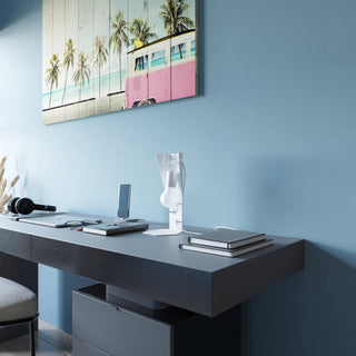 White Steel Desk Lamp – Adjustable Designer Task Lighting for Office Work