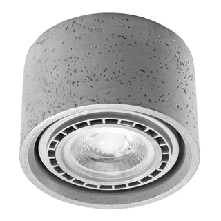 Plafonnier en béton gris – Luminaire moderne et minimaliste pour éclairage de salon