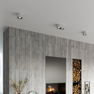 Plafonnier en béton gris – Luminaire moderne et minimaliste pour éclairage de salon