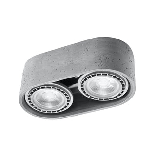 Plafonnier en béton gris – Plafonnier moderne minimaliste | Luminaire compact et durable