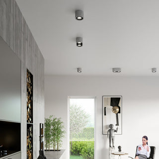 Plafonnier en béton gris – Plafonnier moderne minimaliste | Luminaire compact et durable