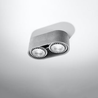Plafonnier en béton gris – Plafonnier moderne minimaliste | Luminaire compact et durable