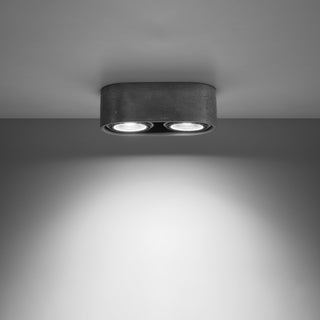 Plafonnier en béton gris – Plafonnier moderne minimaliste | Luminaire compact et durable