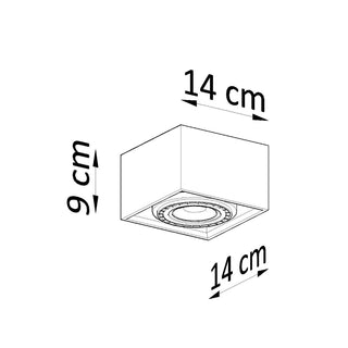 Plafonnier en béton gris – Luminaire industriel compact et minimaliste pour plafonds bas