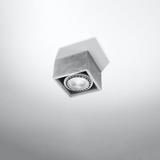 Plafonnier en béton gris – Luminaire industriel compact et minimaliste pour plafonds bas