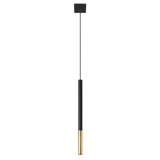 Suspension tube moderne noire et or – Luminaire suspendu pour îlot de cuisine