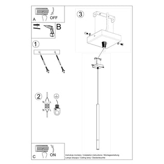 Suspension tube moderne noire et or – Luminaire suspendu pour îlot de cuisine