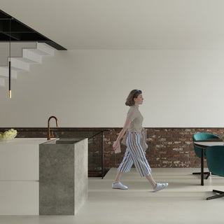 Suspension tube moderne noire et or – Luminaire suspendu pour îlot de cuisine