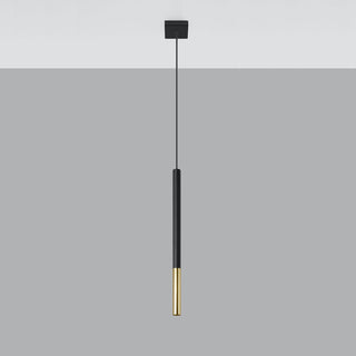Suspension tube moderne noire et or – Luminaire suspendu pour îlot de cuisine