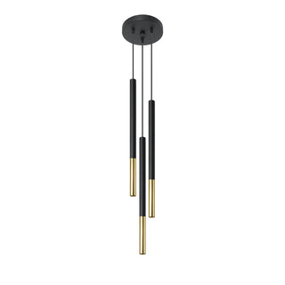 Pendentif Luminaire Noir et Or – Lustre Moderne à 3 Lumières | Luminaire Sculptural