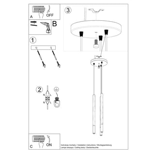 Pendentif Luminaire Noir et Or – Lustre Moderne à 3 Lumières | Luminaire Sculptural