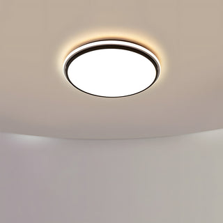 White metal LED circular ceiling lamp – minimalist bedroom