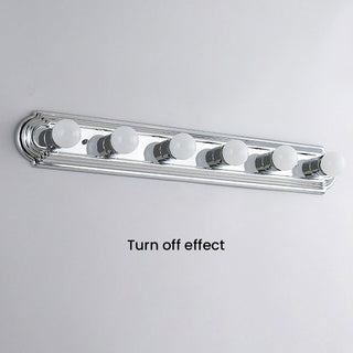Applique murale de salle de bain en métal nordique - Luminaire argenté compatible ampoule E27