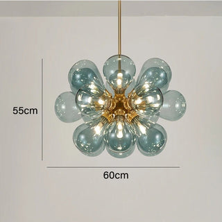 Glass bubble sputnik dining chandelier — globe pendant ceiling warm