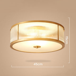 Vintage drum ceiling light luxury – glass brass fixture