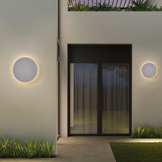Minimalist round metal LED outdoor wall lamp — waterproof garden