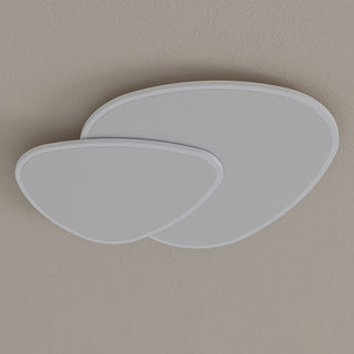 Modern geometric ceiling lamp close-up, acrylic Nordic design