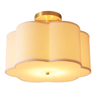 White ceiling light flower E27 – semi-flush bedroom