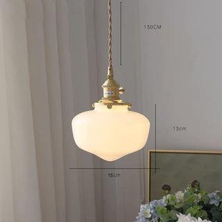 Vintage adjustable lantern lamp — retro glass pendant