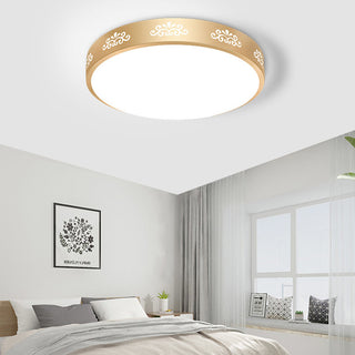 Vintage round ceiling lamp gold – flush mount warm finish