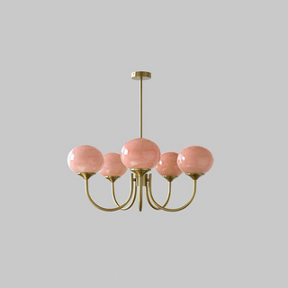 Glass pink bubble chandelier modern ceiling pendant detail