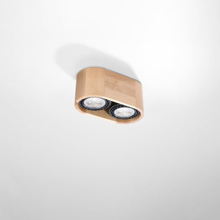 Plafonnier en bois naturel – Luminaire en bois minimaliste pour salon