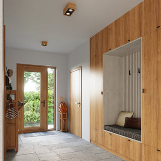 Natural Wood Ceiling Light – Minimalist Scandinavian Lamp | Warm Ambient Lighting