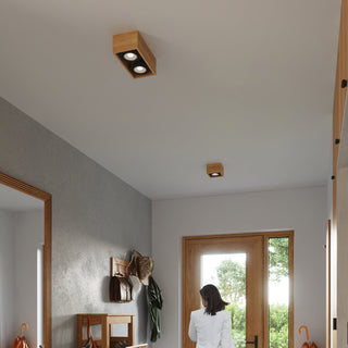 Natural Wood Ceiling Light – Minimalist Scandinavian Lamp | Warm Ambient Lighting