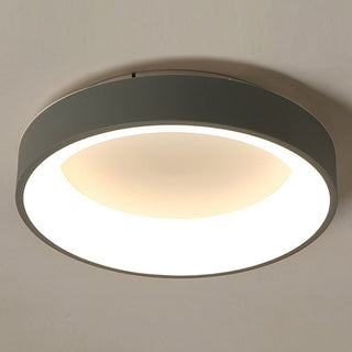 Scandinavian flush mount ceiling lamp, grey round modern design