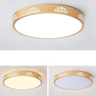 Round gold ceiling fixture vintage – flush mount warm