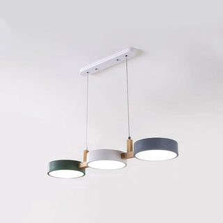 Three head iron wood pendant — adjustable modern lamp
