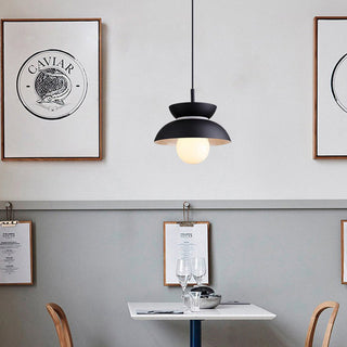Colorful Round Pendant Light – Modern Metal Glass Pendant Lamp With E27 Fixture