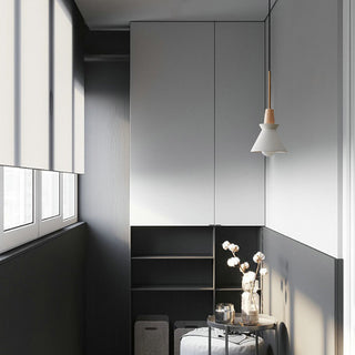 Suspension en Béton - Lampe Cône Moderne Blanche avec Longueur de Suspension Ajustable