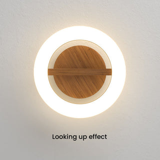 Circle wood acrylic ceiling lamp LED – modern dining glow