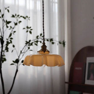 Suspension moderne à bord ruban de verre - Petite lampe romantique pour salon